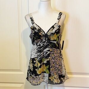 B.Wear Byer California NWT Patchwork Print Camisole Top Fully Lined Size XL